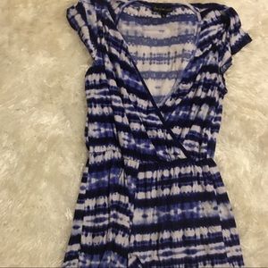 Blue and white romper